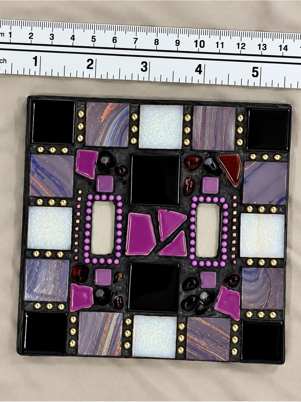 Mosaic light switch plate